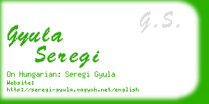 gyula seregi business card